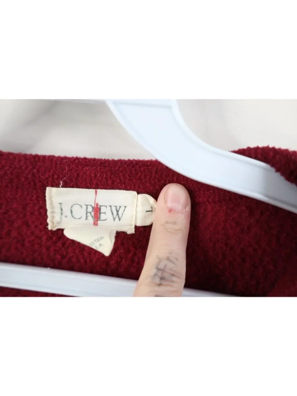 Vintage 90s J Crew Mens Size Large Faded Blank Boxy Fit Fleece Sweater Red USA